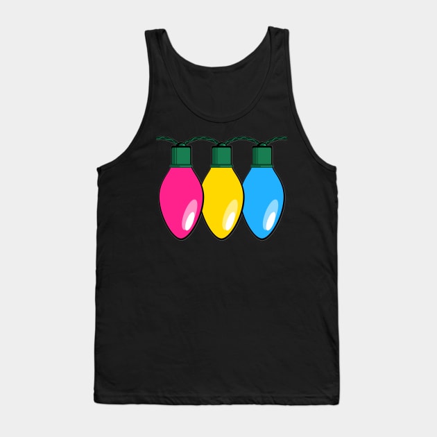 Pansexual Pride Christmas Lights Tank Top by wheedesign